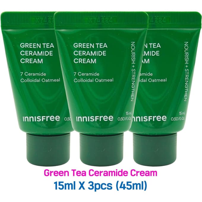 3 stuks/45 ml_[INNISFREE] Groene Thee Ceramide Crème 15 ml (Steekproef) 15ml X 5pcs (75ml)
