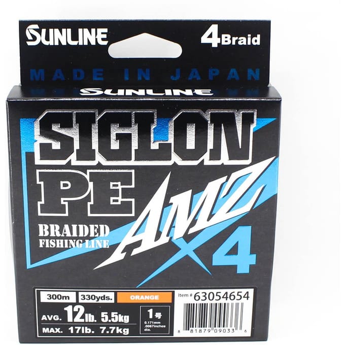Sunline PE Line X4 Siglon AMZ 300M PE 1 12LB Orange (0336) orange