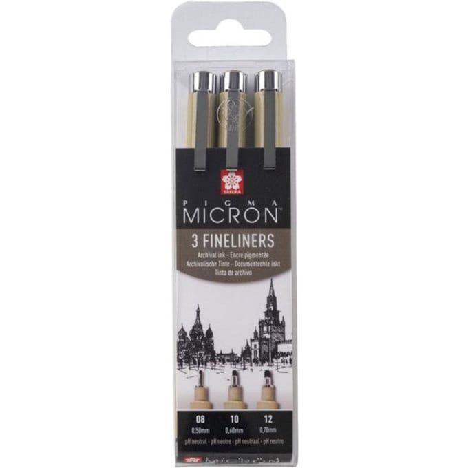 Feutres - Noir - Dessin - Esquisse - Manga - Assortiment de pointes - Sakura - Pigma Micron noir