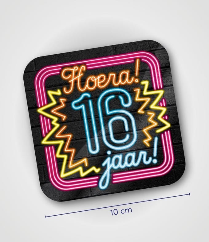 Paperdreams Neon onderzetters - 16 jaar