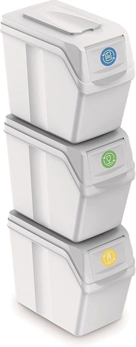 Recyclingemmer 60 liter - Wit - Duurzaam Afvalbeheer