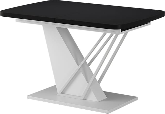 Vicco Eettafel Fenaro, Zwart/Wit, 120-160 x 80 cm 2 delen