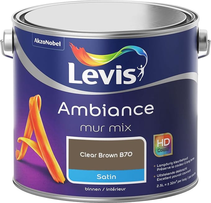 Levis - Ambiance Mur Satin Mix - Clear Brown B70 - Mengverf - 2,5 L