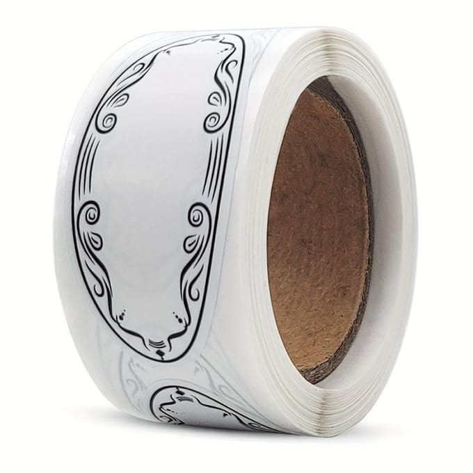 1 Rol Ovale Witte Beschrijfbare Etiketten met Voedselclassificatie-etiketten, Bliketiketten 1 roll white