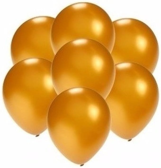 Kleine ballonnen goud metallic 200 stuks