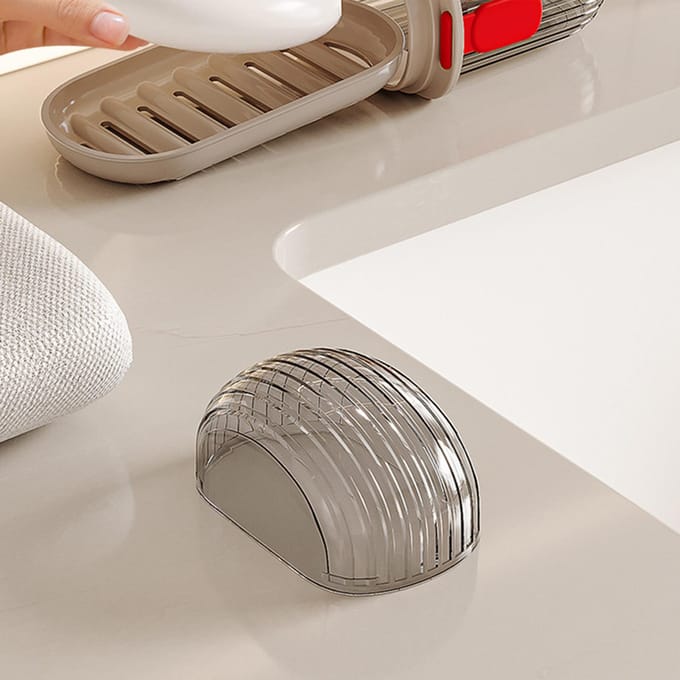 Zeepdoos Reizen Draagbaar Mini Zeepcontainer Afgesloten Draineerbare Zeepdoos met Deksel voor Reizen gray