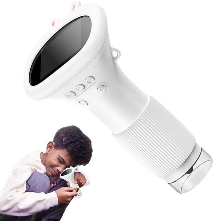 Kinder Microscoop - Mini Verkenner - Wetenschap Ontdekken - Ingebouwd Scherm - 200x Zoom - Wit