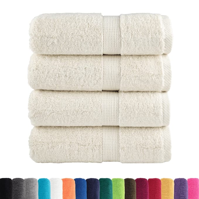 vidaXL - Premium - washandjes - SOLUND - 4 - stuks - crème - 30x30 - cm - 600 - g/m2
