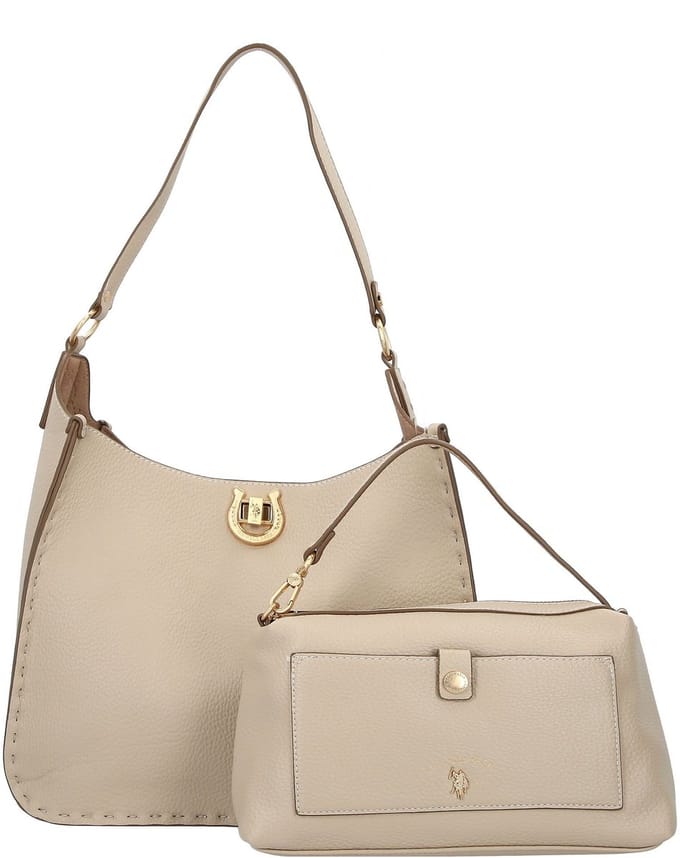 U.S. POLO ASSN. schoudertas Jones Hobo With Extra Bag Beige