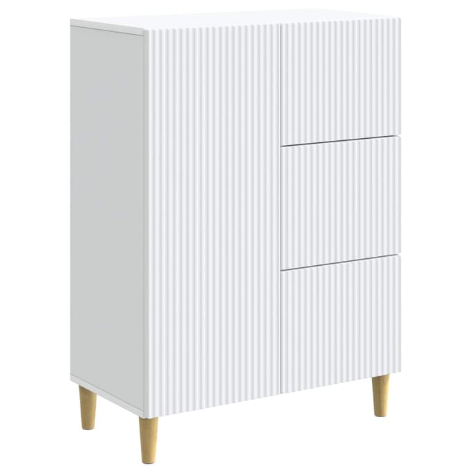 vidaXL - Dressoir - Wit - 66 - x - 34,5 - x - 90 - cm - Bewerkt - hout