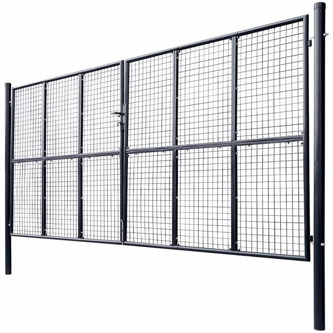 vidaXL - Tuinhek - van - gaas - gegalvaniseerd - staal - 400x200 - cm - grijs