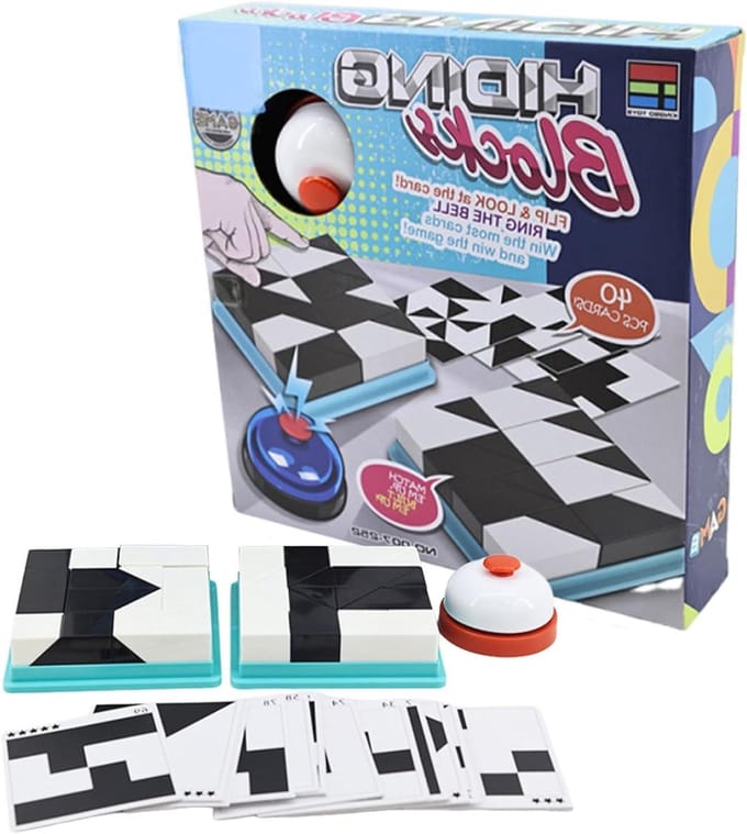 Blokkenpuzzel - Denkpuzzel spel - Educatieve activiteit - Met opbergbak - 26 x 26 cm - Multicolor