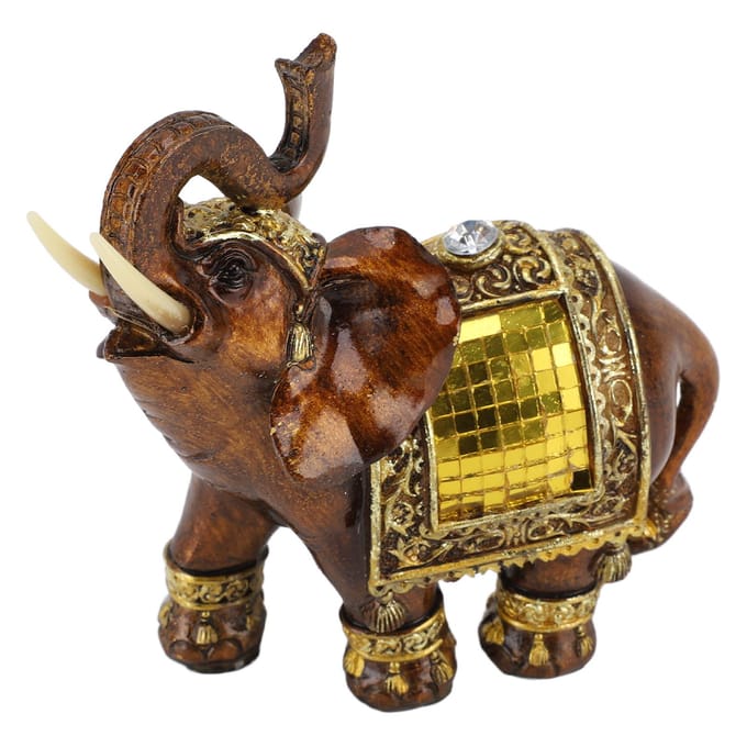 Decoratief Olifantenbeeld Synthetische Hars Uitstekende Afwerking Olifant Decor Beeld voor Wonen S black