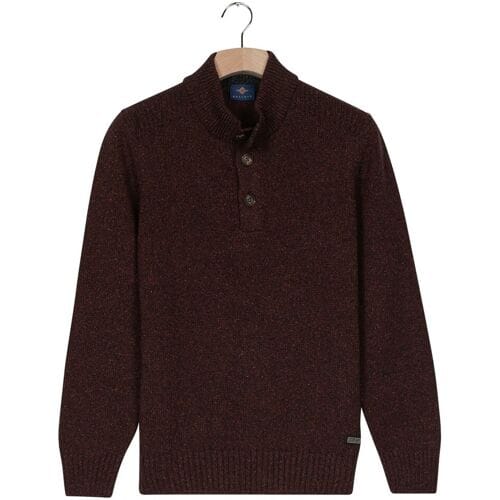 Baileys Trui Placket Buttons Single Knit Multicolor Dark Mauve / male