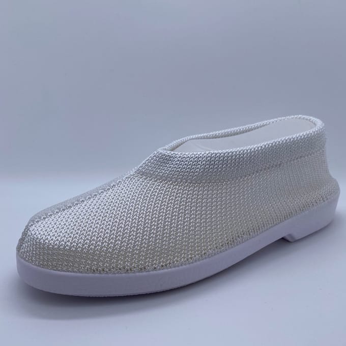 Gebreide Portugese Schoen - Pure White - Maat 37 - Instappers - Pantoffel