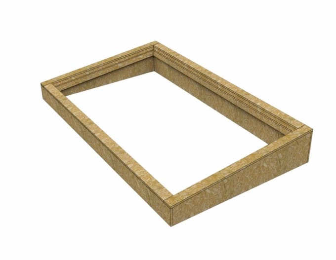 OSB geïsoleerde opstand voor platdakraam 100 x 200 cm