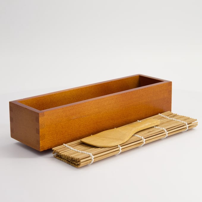 Tokyo Design Studio - Houten Sushimaker Set - met Spatel en Mat – Sushimakers - 26.5 x 6.5 x 7.8cm