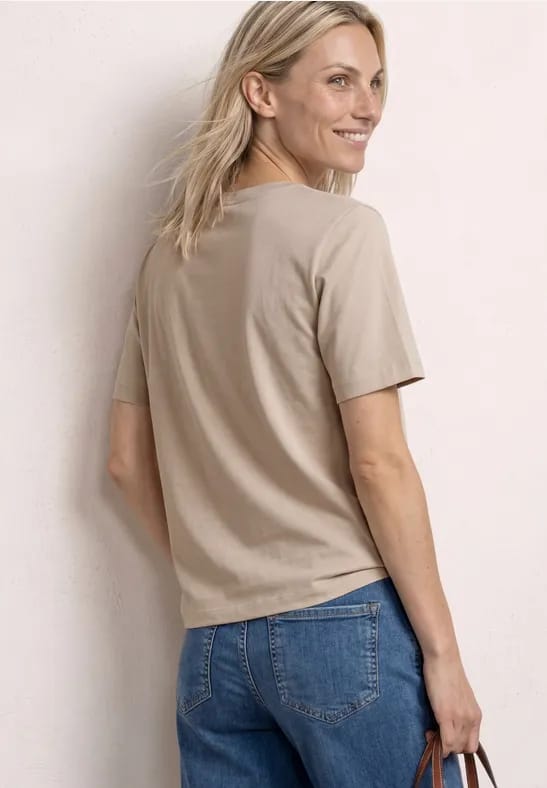Shirt met ronde hals en printdetail