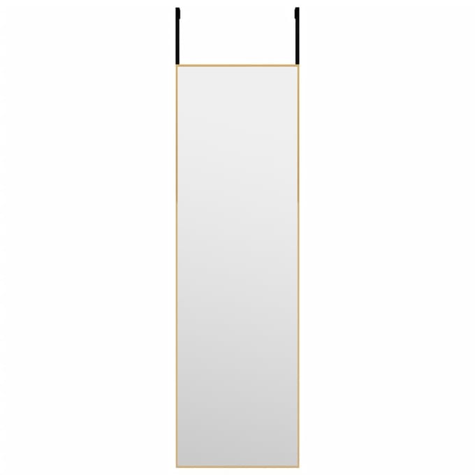 vidaXL - Deurspiegel - 30x100 - cm - glas - en - aluminium - goudkleurig