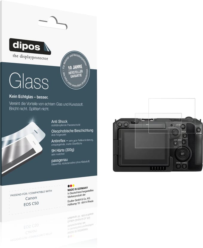 dipos – 2x Matte Pantserfolie geschikt voor Canon EOS C50 | 9H Screenprotector