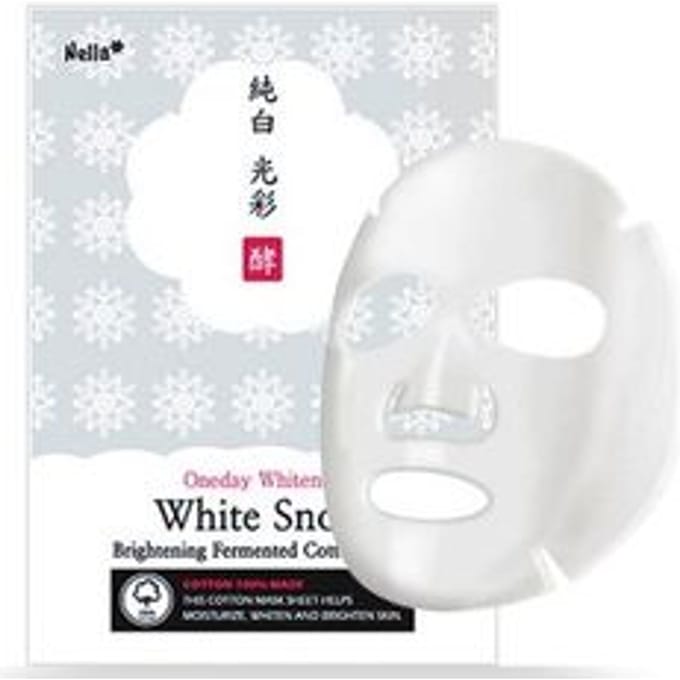 Nella - Oneday Whitener White Snow Brightening Fermented Cotton Mask 1 pc