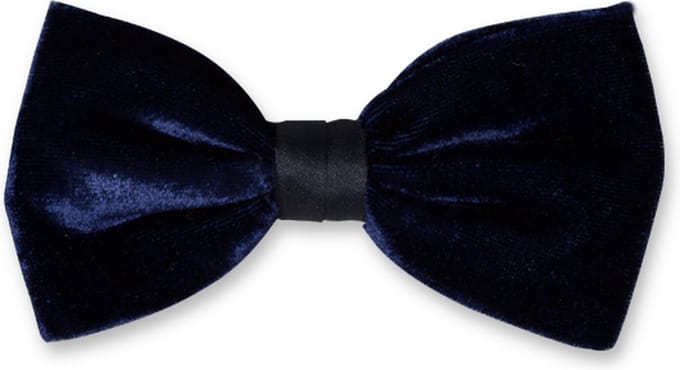 E.L. Cravatte Strik - Fluweel - Donkerblauw - Velvet Vlinderdas
