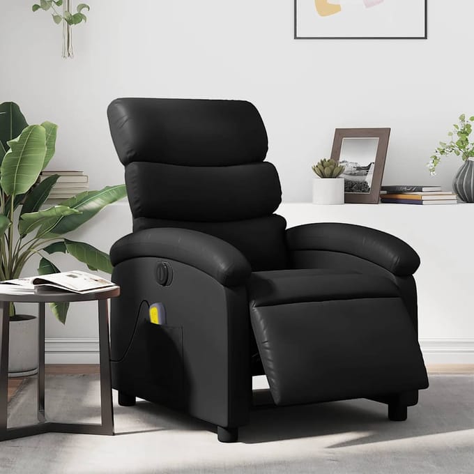 vidaXL - Massagestoel - verstelbaar - elektrisch - kunstleer - zwart