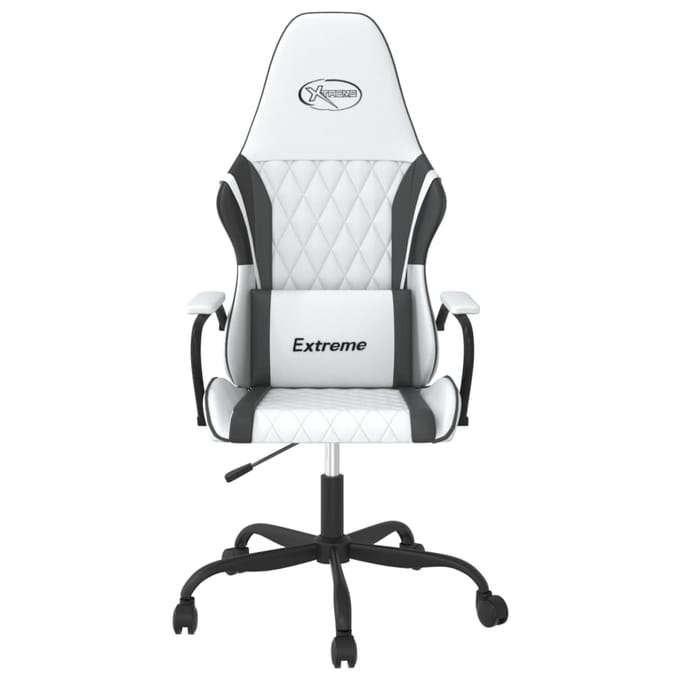 vidaXL - Gamestoel - kunstleer - wit - en - zwart