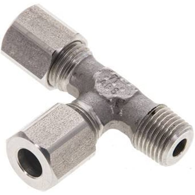 6LL & R1/8'' RVS L-vorm Snijringkoppeling Buitendraad 100bar ISO 8434-1