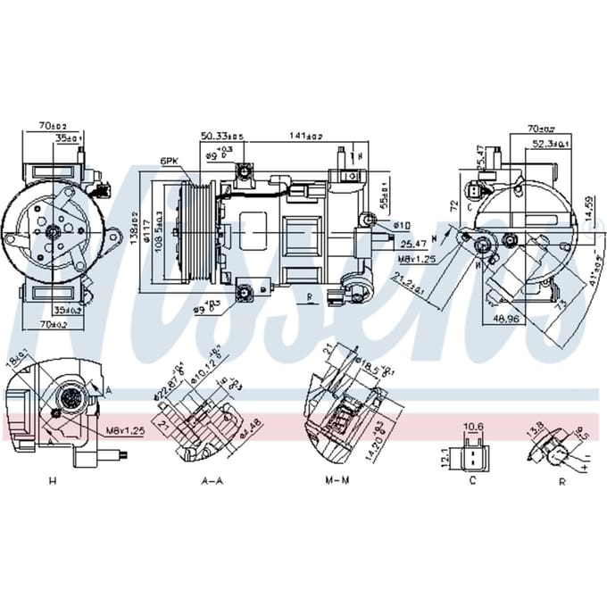 Compressor, airconditioner NISSENS 890758