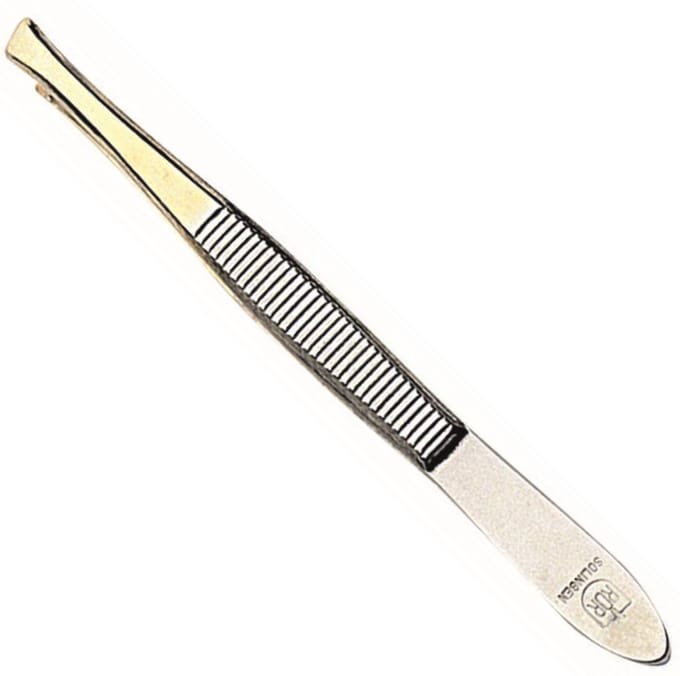 RÖR Solingen Epileer Tweezer / Pincet – 75 mm – Schuin – RVS – Verguld