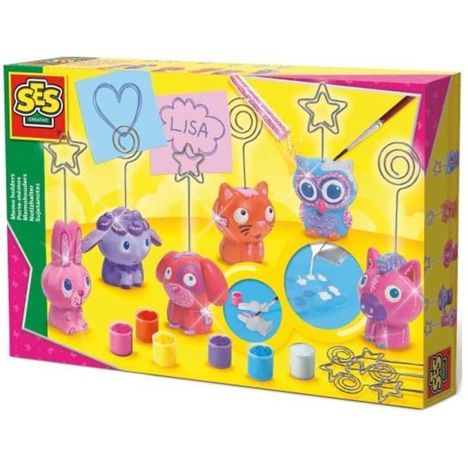 SES Creative Gieten en Schilderen Set - Memohouders voor Notities - Voor Meisjes vanaf 5 Jaar - Knutselen - Schoencadeautjes Sinterklaas