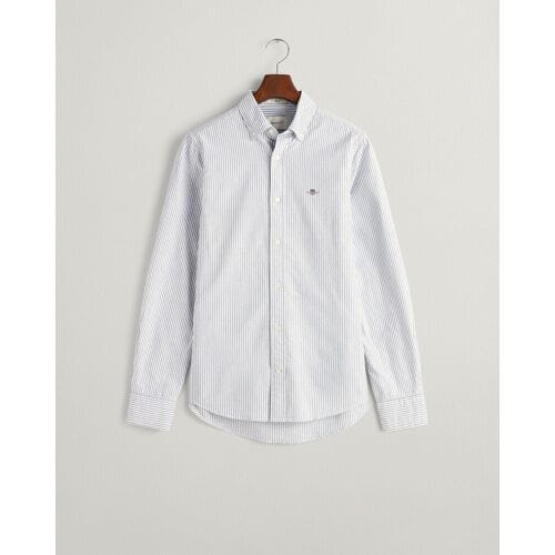 Gant Overhemd Slim Oxford Banker Stripe Button Down Persian Blue / male