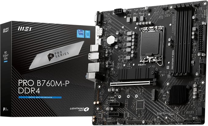 MSI Pro b760m-p ddr4 moederbord Intel b760 lga 1700 micro atx