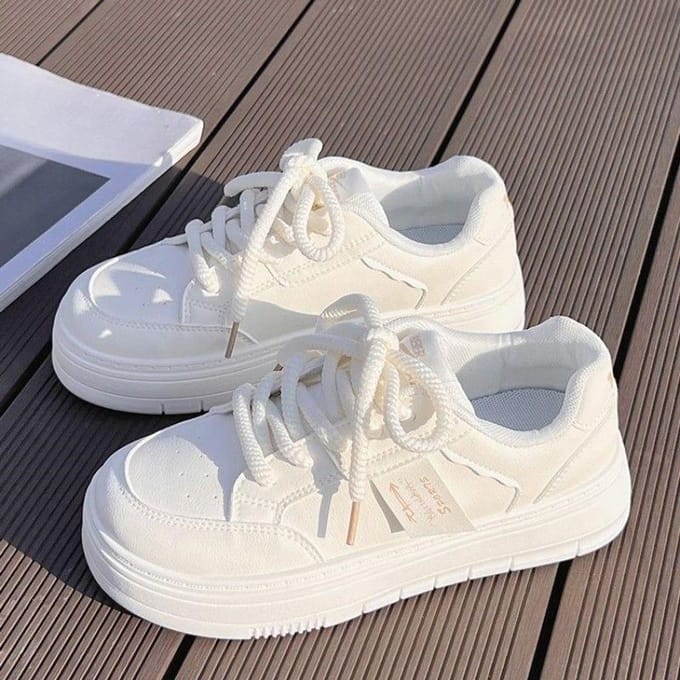 Chaussures à plateforme blanches pour enfants, style nouvelle école, polyvalentes, décontractées, légères, pour étudiants 39