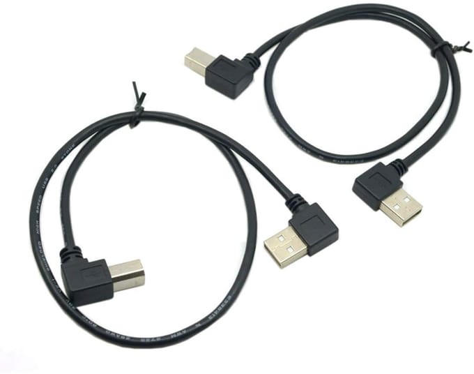 Allecto - Printer Kabel - USB 2.0 A naar B - 50 cm - 2 Pack - Hoge snelheid - Duurzaam - Geschikt voor printers - Zwart