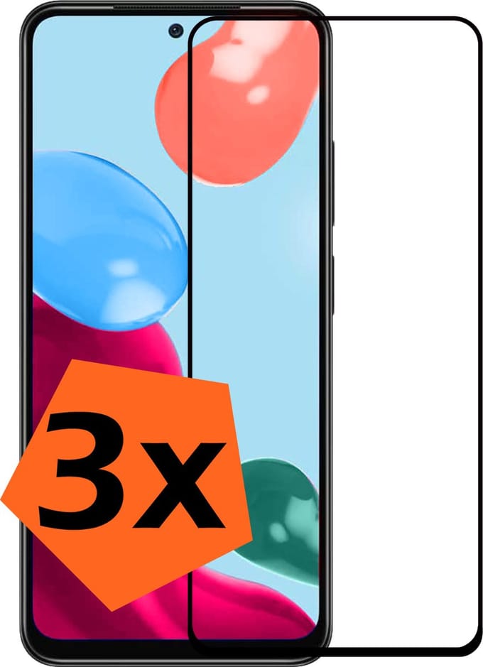 Screenprotector - 3 Stuks - Geschikt voor Xiaomi Redmi Note 11s - Full Cover - Gehard Glas - Beschermglas - Tempered Glass - Screen Protector