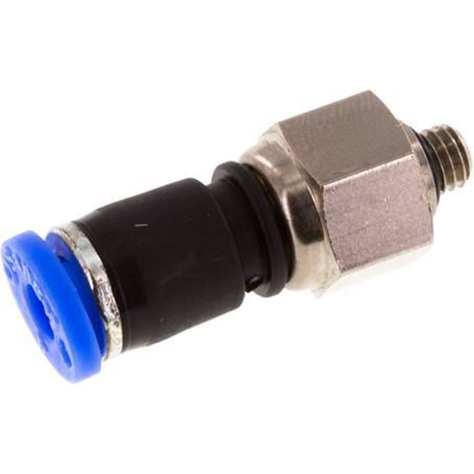 4mm & M5 Draaidoorvoer Insteek Buitendraad Vernikkeld Messing/PBT NBR