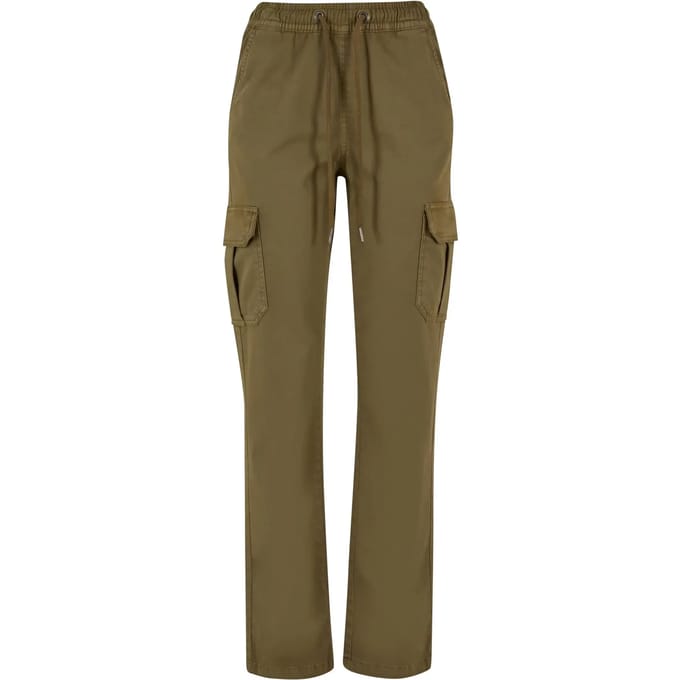 Urban Classics - High Waist Twill Cargobroek - 4XL - Olijfgroen