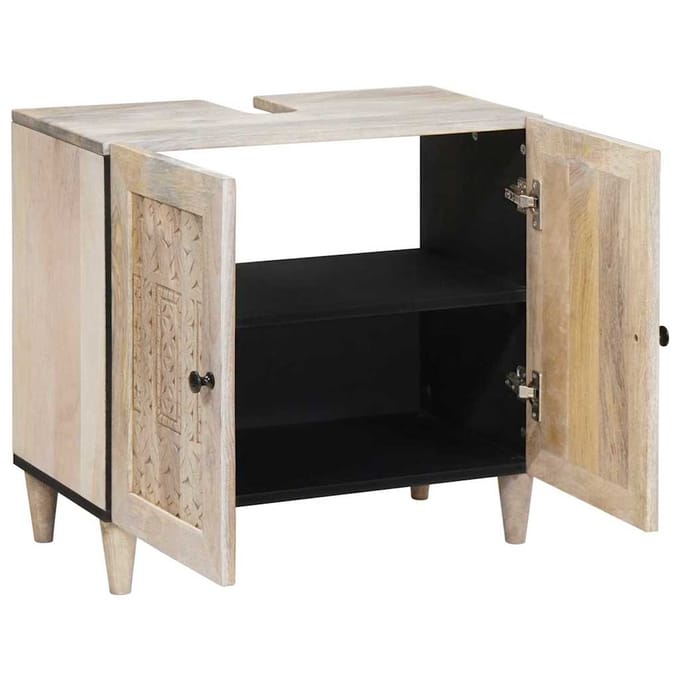 vidaXL - Badkamerkast - Wandgemonteerd - met - opslag - Wit - 62 - x - 33 - x - 58 - cm