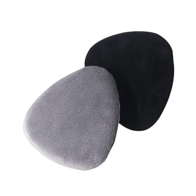 Grande houppette à poudre en forme de goutte d'eau, accessoire de maquillage souple et pointu en forme de triangle gris
