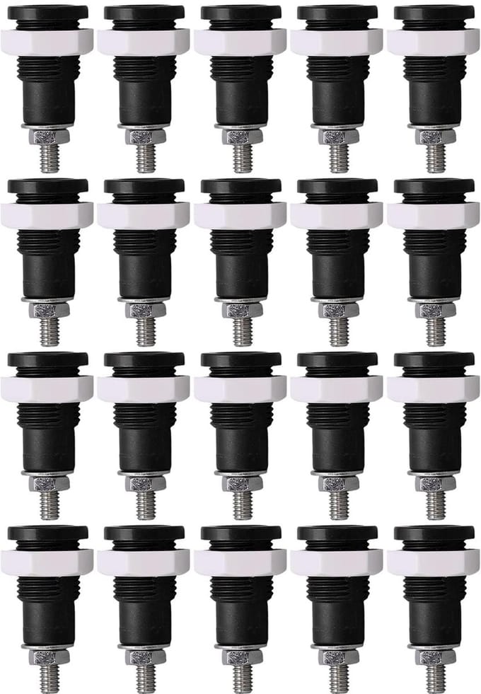 Dailygoods - 20 Stuks Banaan Socket Jack voor Elektronica (Zwart)