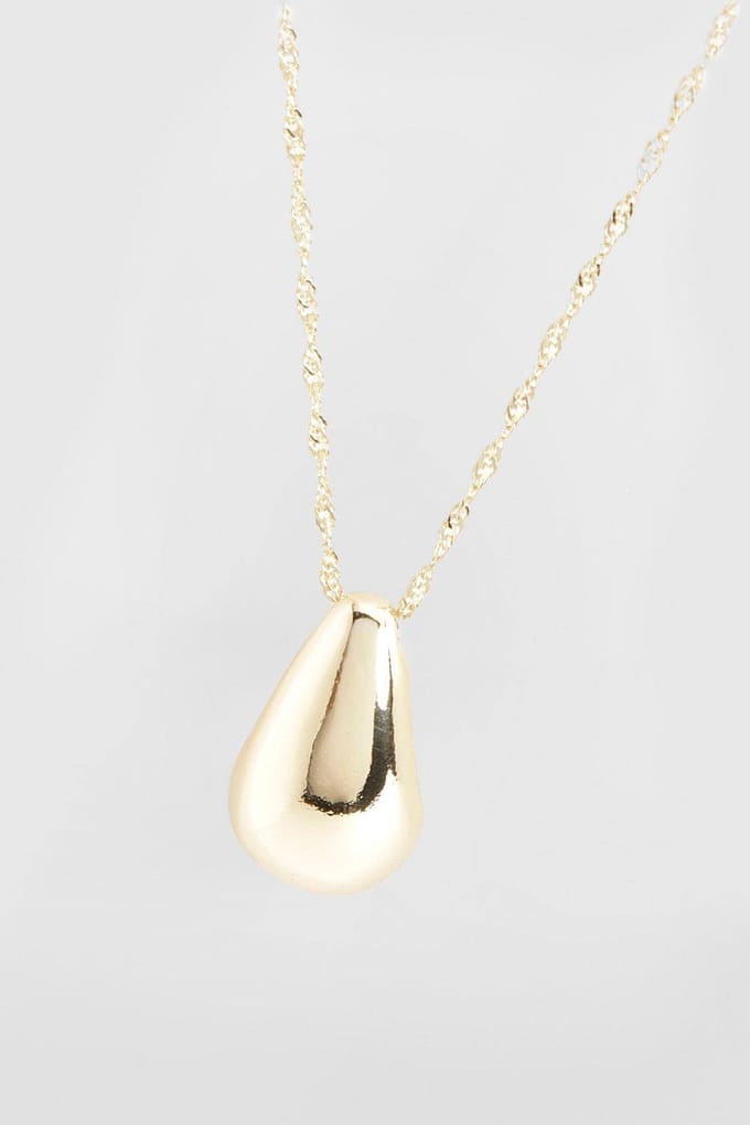 boohoo Dames Gouden Chunky Traanvormige Ketting