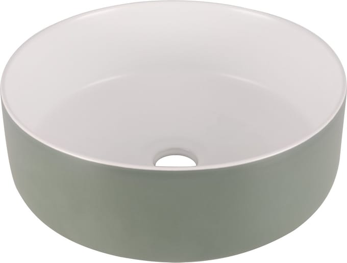 Differnz Waskom Mira - Keramiek - Rond - Groen/wit - 36cm