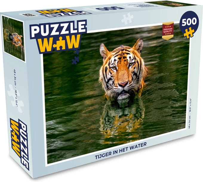 Puzzel Tijger in het water - Legpuzzel - Puzzel 500 stukjes