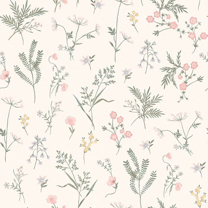 Laura Ashley Crosswell Behang - Bloemen - 10mx52cm - Beige