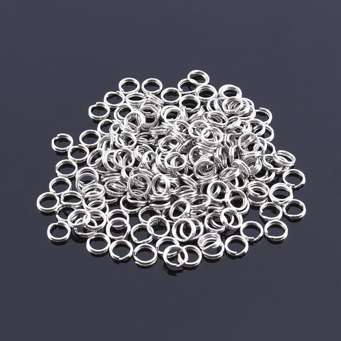 Heet 200 Stuks Vissen Solide Roestvrij Staal Snap Split Ring Aas Tackle Connector gray