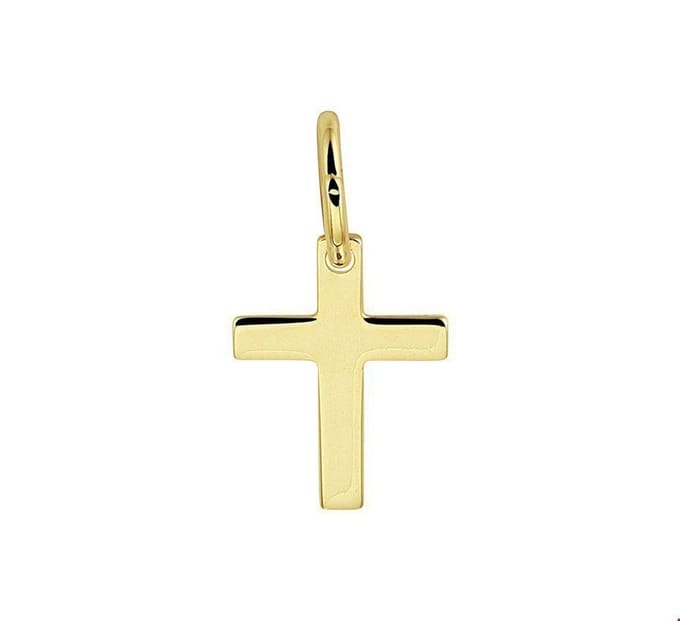 hanger kruis massief 14K geelgoud 4019922