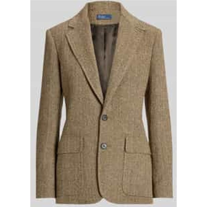 regular fit blazer van linnenmix met zijdemix