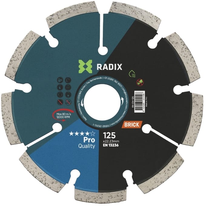 Radix - Diamantschijf voor voegen - 125 x 6,4 mm - Pro